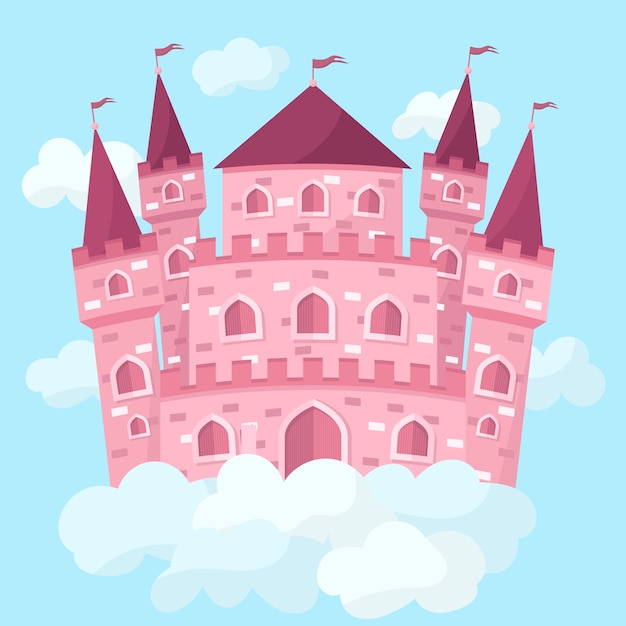 Concepto de castillo de cuento de hadas
