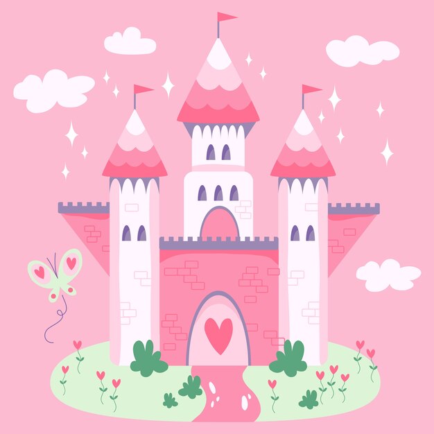 Concepto de castillo de cuento de hadas