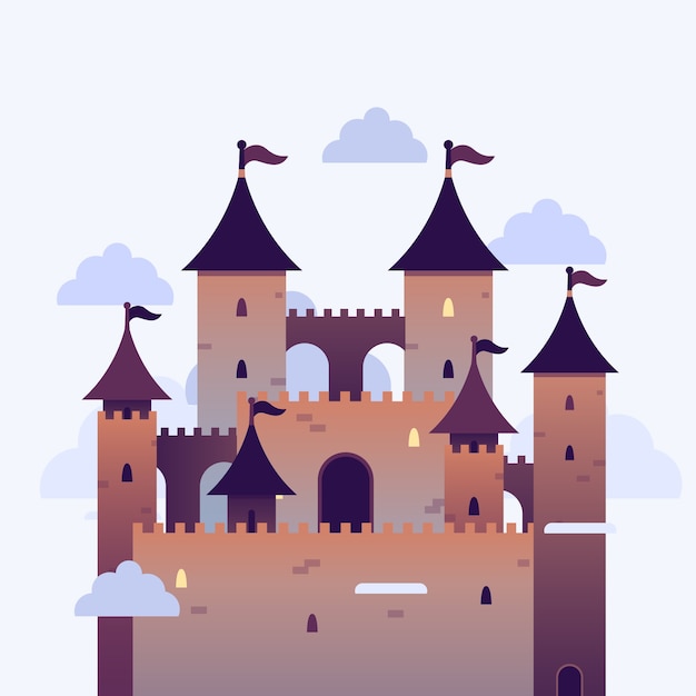 Vector gratuito concepto de castillo de cuento de hadas