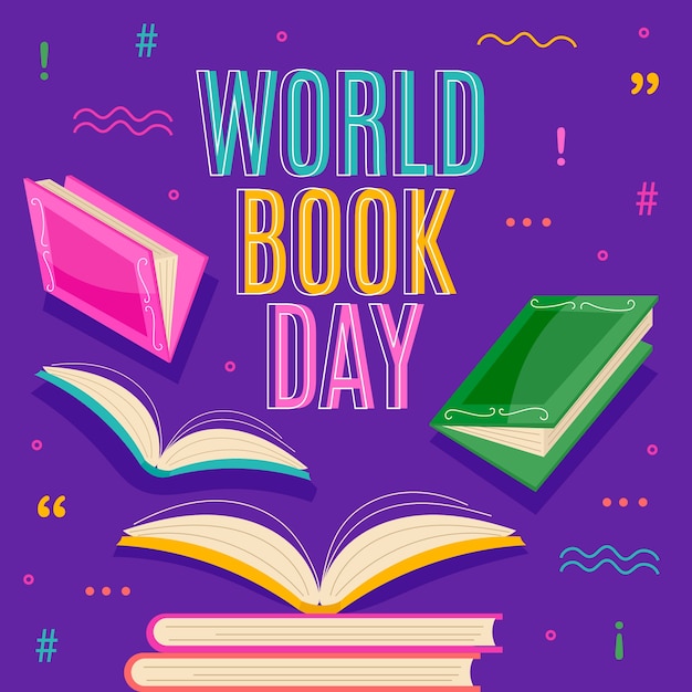 Vector gratuito concepto de celebración del día mundial del libro