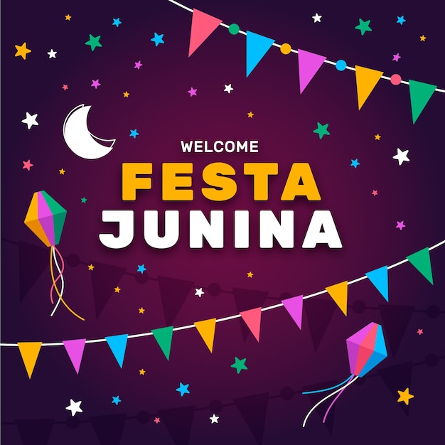 Vector gratuito concepto de celebración de festa junina