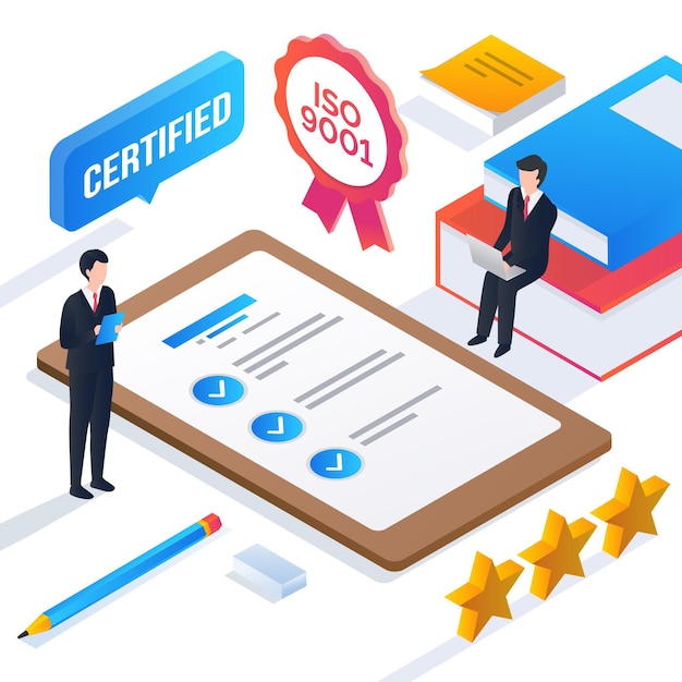 Concepto de certificación iso isométrica