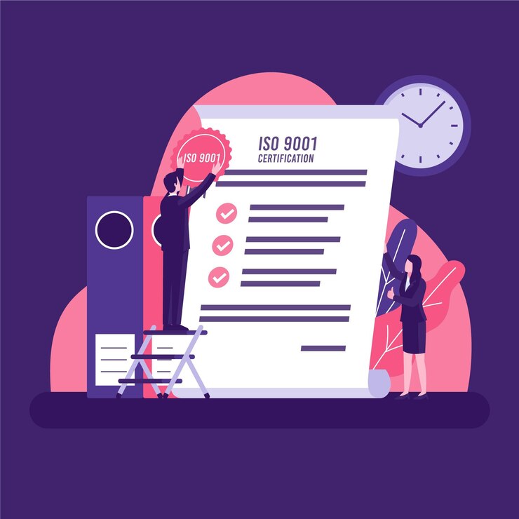 Vector gratuito concepto de certificación iso