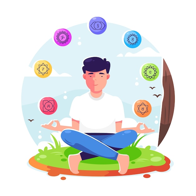 Concepto de chakras ilustrado