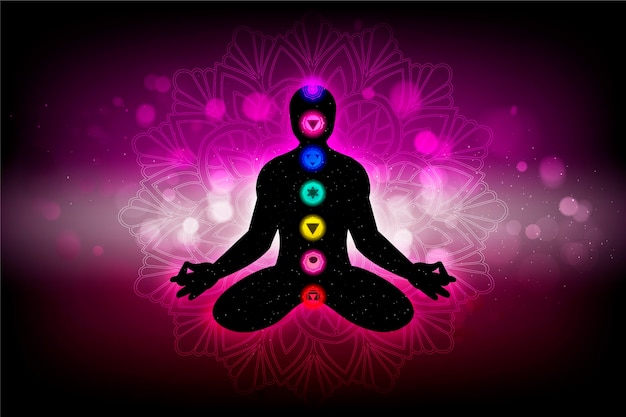 Concepto de chakras con puntos focales
