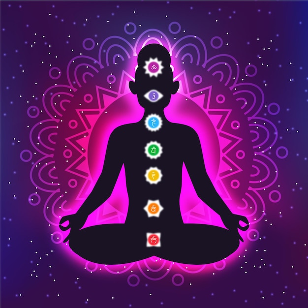 Concepto de chakras con puntos focales