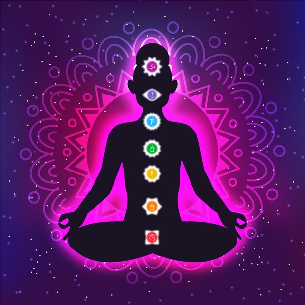 Concepto de chakras con puntos focales