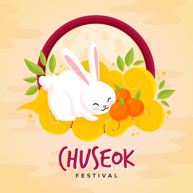 Concepto de chuseok dibujado a mano