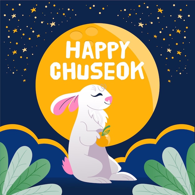 Concepto chuseok de diseño plano