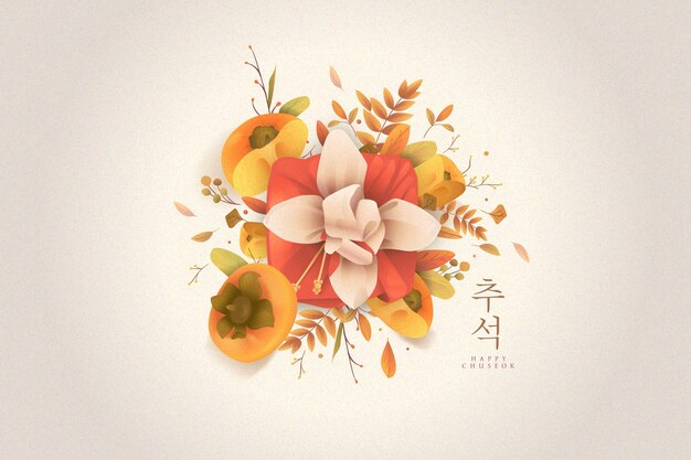 Concepto de Chuseok en diseño plano