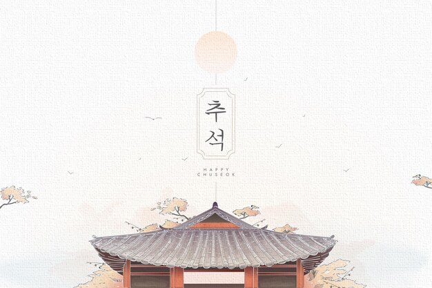 Concepto de Chuseok en diseño plano