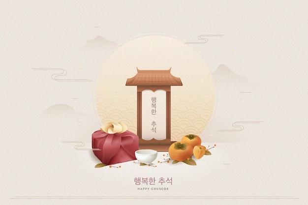 Concepto de Chuseok en diseño plano