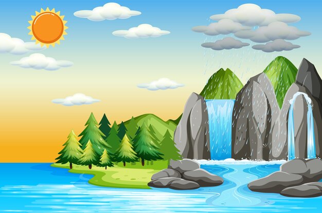 El concepto del ciclo del agua en la Tierra