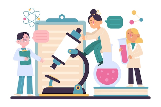 Concepto de ciencia con microscopio