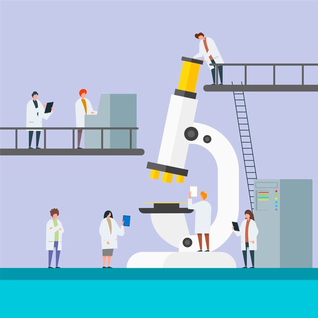 Concepto de ciencia con microscopio