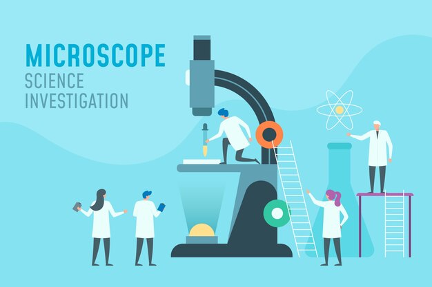 Concepto de ciencia con microscopio