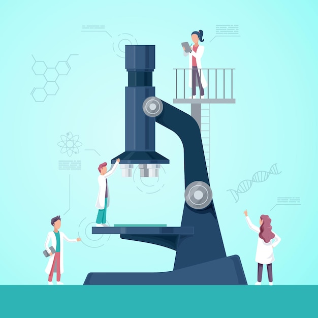 Concepto de ciencia con microscopio