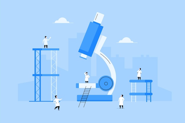 Concepto de ciencia con microscopio