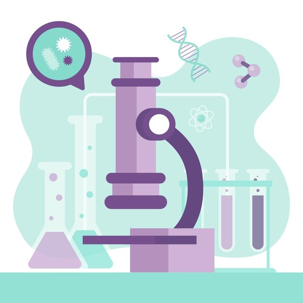 Concepto de ciencia con microscopio