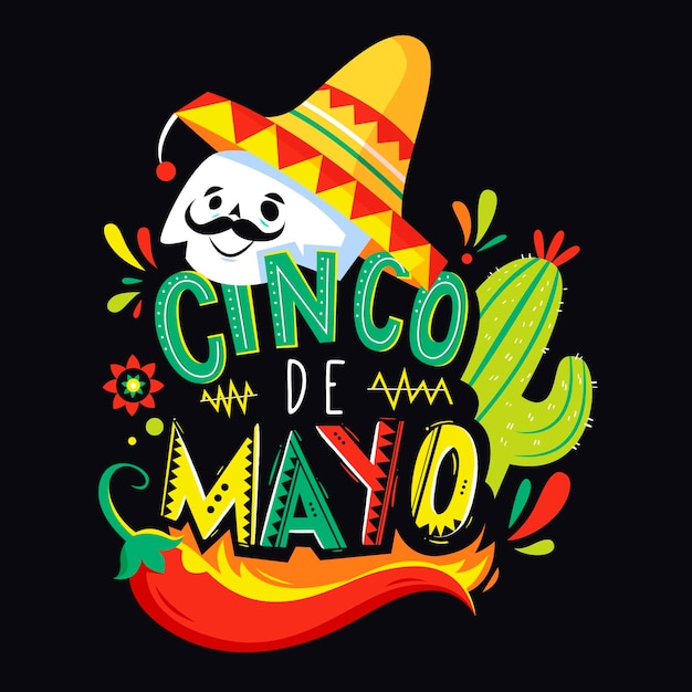 Concepto de cinco de mayo dibujado a mano