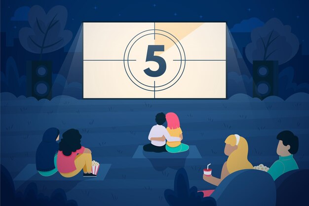 Concepto de cine al aire libre