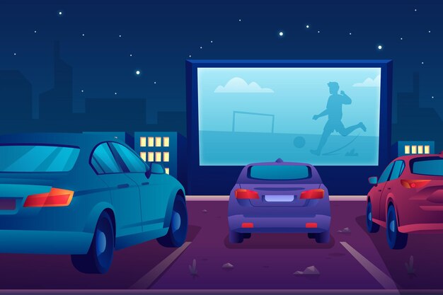 Concepto de cine autocine