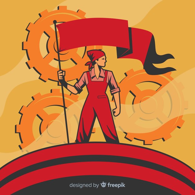 Concepto clásico de revolución con estilo vintage