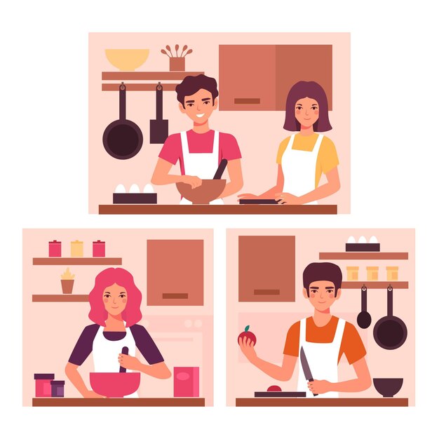 Concepto de cocina de personas