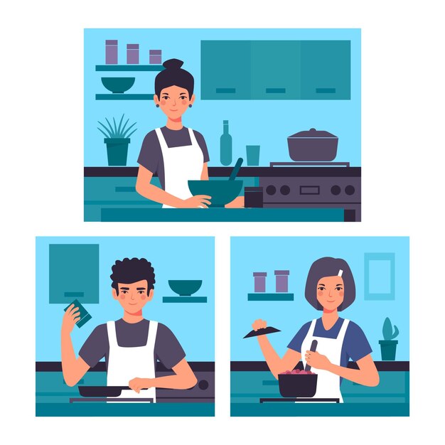 Concepto de cocina de personas