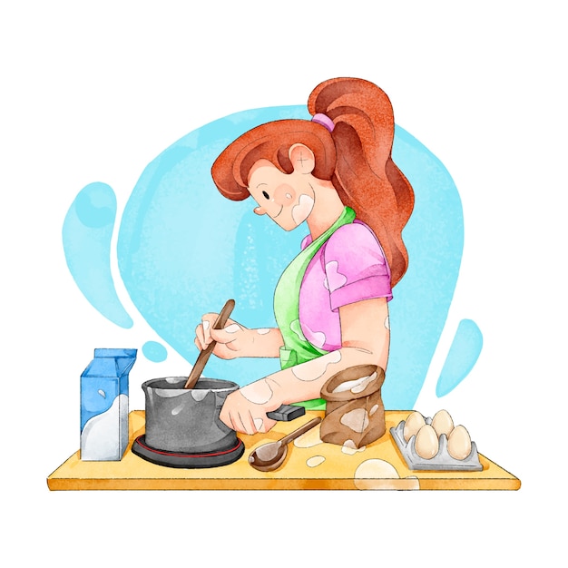 Vector gratuito concepto de cocina de personas