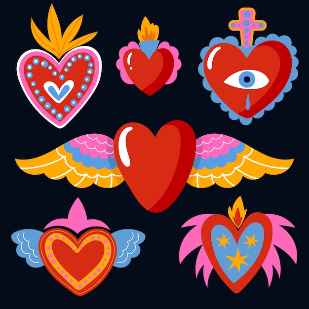 Concepto de colección de corazón sagrado