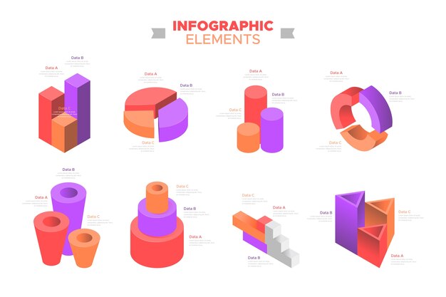 Concepto de colección de elementos de infografía