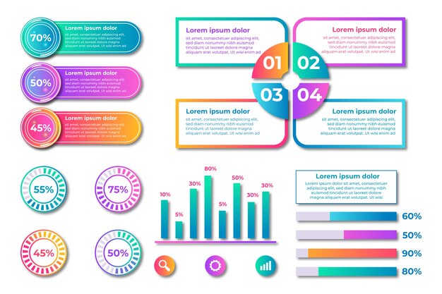 Concepto de colección de elementos de infografía
