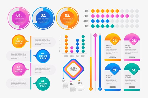 Concepto de colección de elementos infográficos