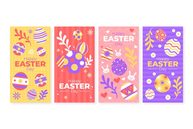 Concepto de colección de historias de instagram del día de Pascua