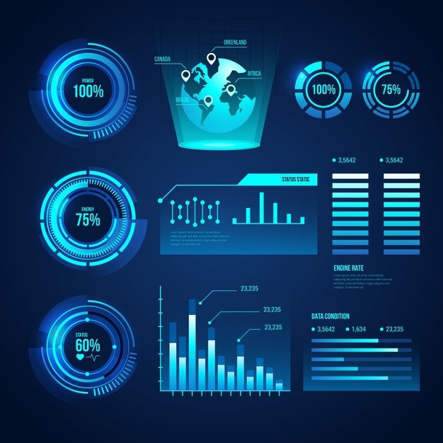 Concepto de colección de infografía futurista
