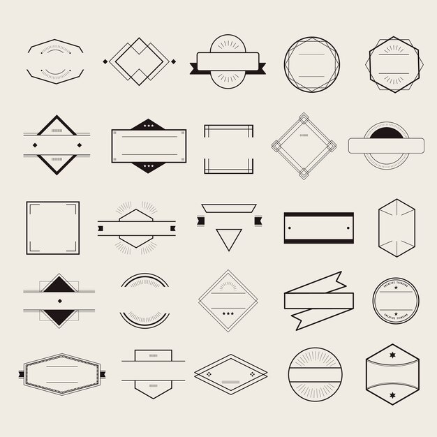 Concepto de la colección de logotipos de la insignia de íconos