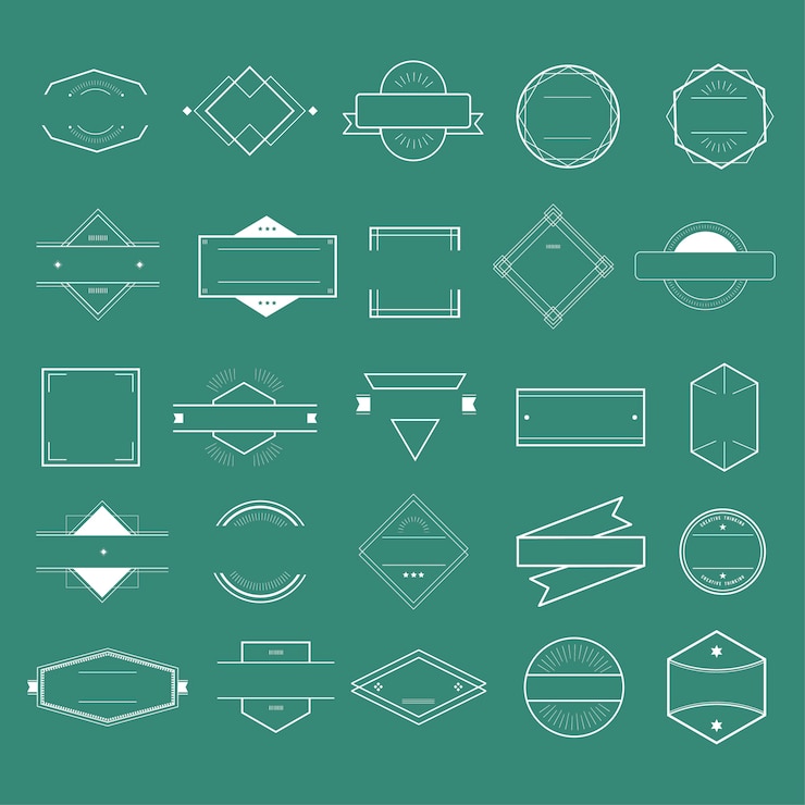 Vector gratuito concepto de la colección de logotipos de la insignia de íconos
