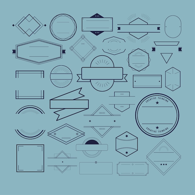 Concepto de la colección de logotipos de la insignia de íconos