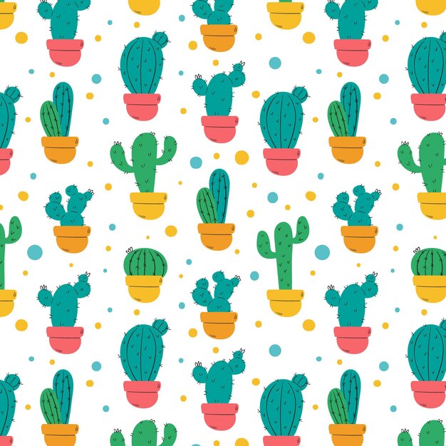 Concepto de colección de patrones de cactus