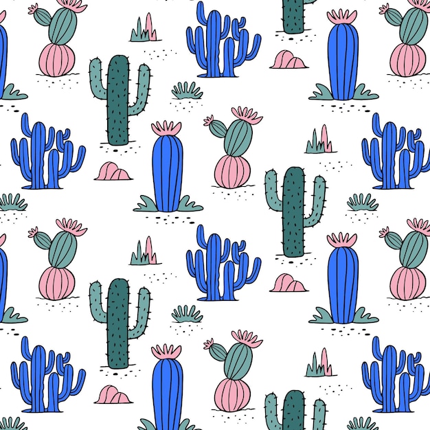 Concepto de colección de patrones de cactus