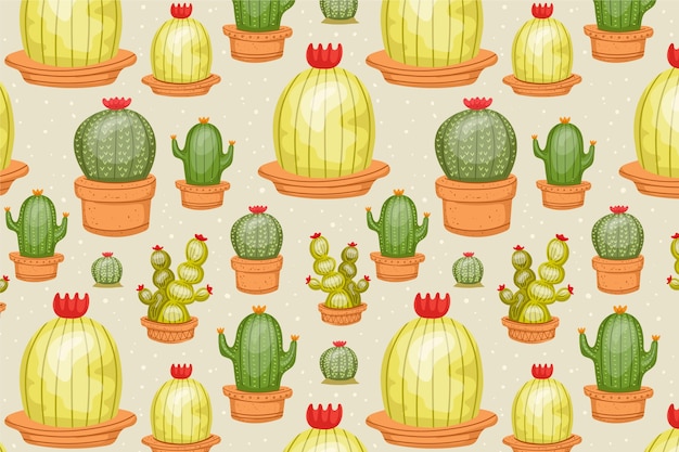 Concepto de colección de patrones de cactus