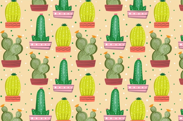 Concepto de colección de patrones de cactus