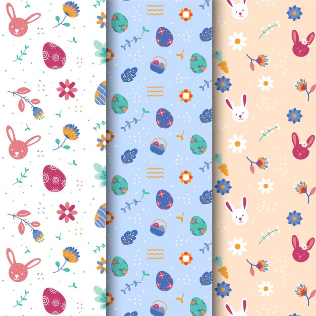 Concepto de colección de patrones del día de Pascua