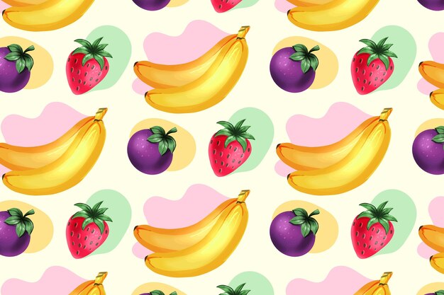 Concepto de colección de patrones de frutas