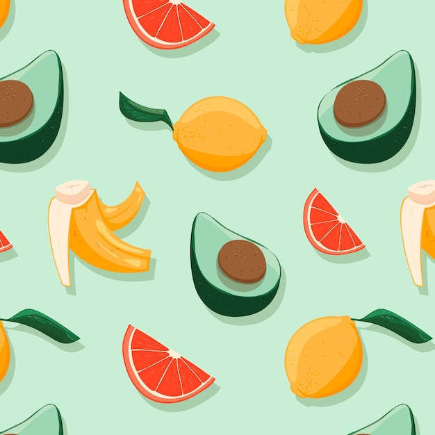 Vector gratuito concepto de colección de patrones de frutas