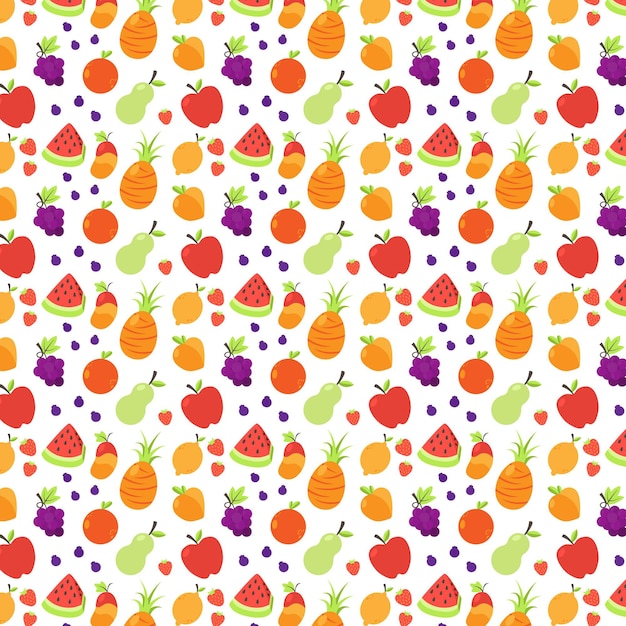 Vector gratuito concepto de colección de patrones de frutas