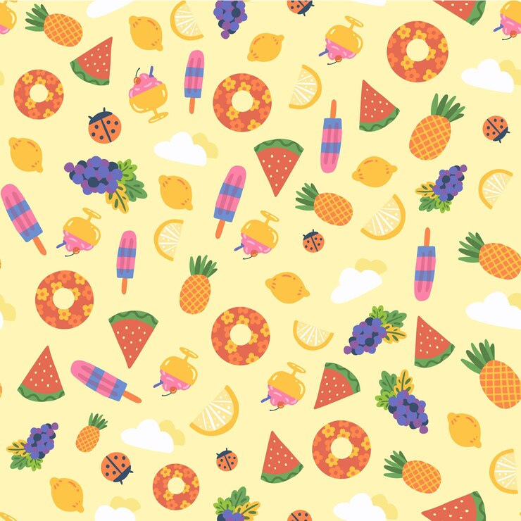 Vector gratuito concepto de colección de patrones de verano