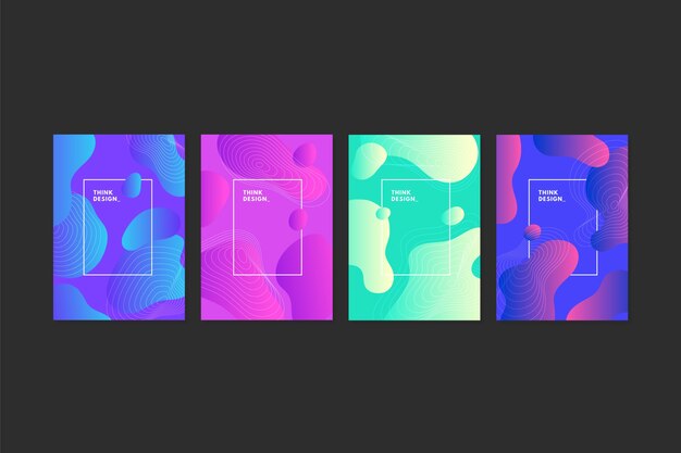 Concepto de colección de portadas de degradado abstracto