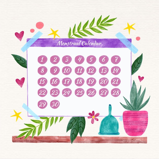 Vector gratuito concepto colorido calendario menstrual